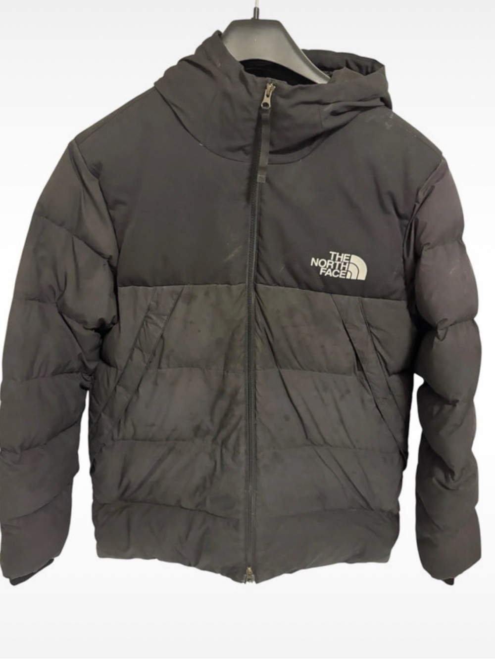North Face Mens 550 Puffer Mid Length Jacket Size Large Full Zip Black